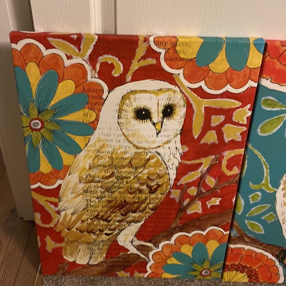 Set of 3 pier 1 owl canvas - Picture 2 of 5